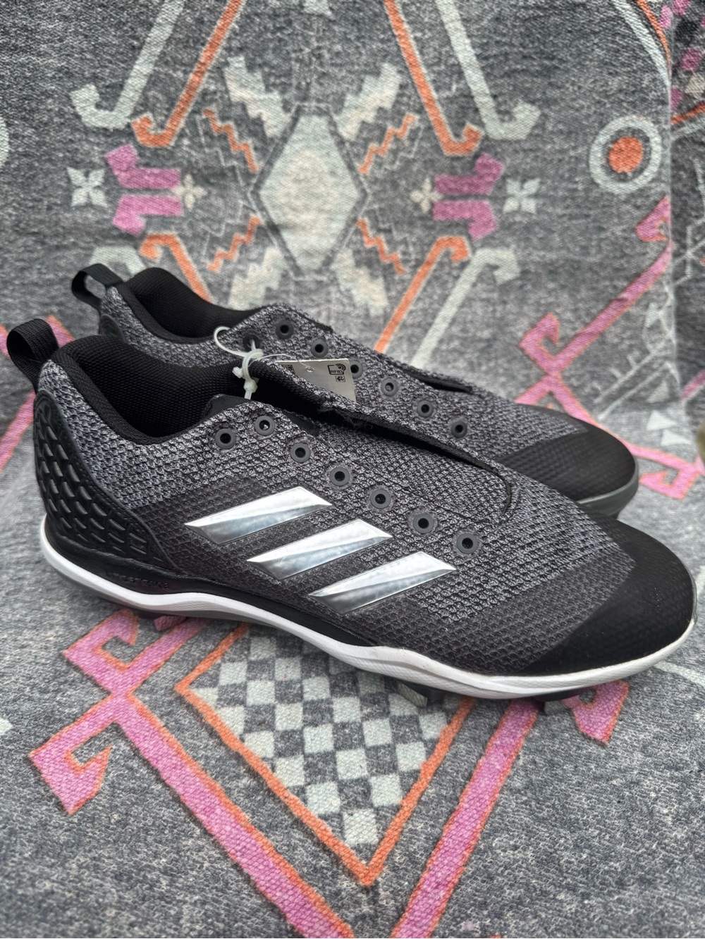 NEW Adidas Power Alley 5 Baseball Cleats Mens Size 10 Black and Gray